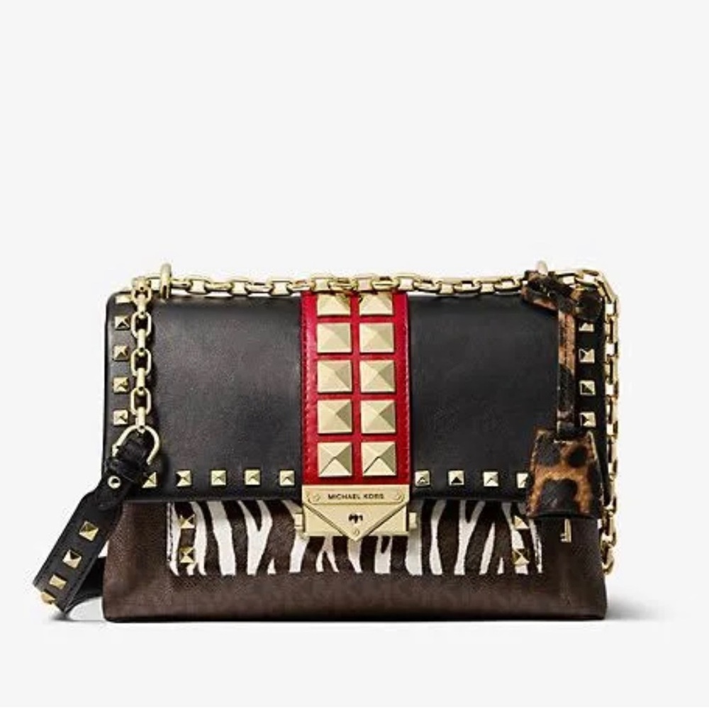 Michael Kors Extra Small Cece Convertible Chain Black Multi/Gold Crossbody